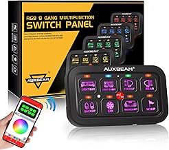 Auxbeam 8 Gang Switch Panel RGB AR-800 Toggle Momentary Pulsed Bluetooth Switch Panel for Truck SUV UTV ATV Marine RV Camp...